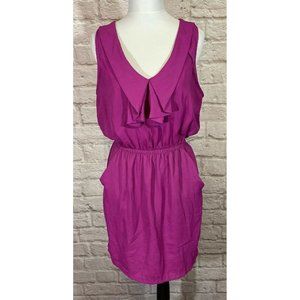 Urban Outfitters Silence + Noise Dress SZ M Ruffle Blouson Pockets Purple‎ 7905